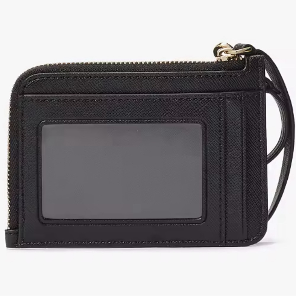 Kate Spade Black Leather Card Holder Wristlet - Picture 3 of 3